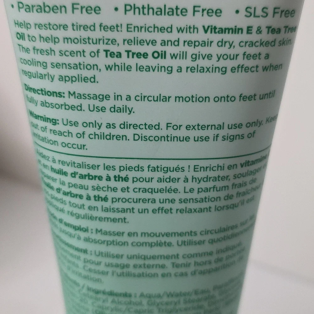 All About Feet Tea Tree Oil Foot Cream, New